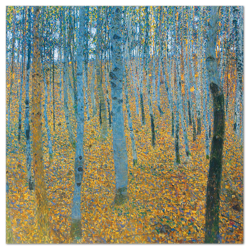 Beech Forest by Gustav Klimt - No Frame Painting on Plastic / Acrylic, 65cm H x 65cm W