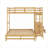 Storage-Focused Platform Bunk Bed Twin Over Full Natural-Toned Solid Pine With Built-in Desk and Three Drawers
