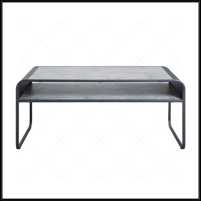 Metal Frame Coffee Table With Open Shelf