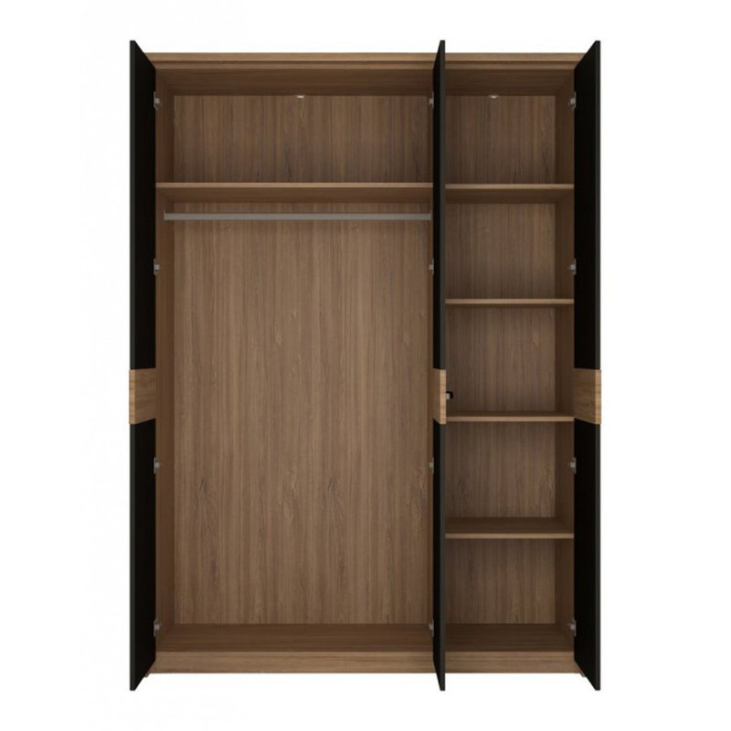 Hamden 3 Door Manufactured Wood Wardrobe, 215.30cm H x 155.60cm W x 65.10cm D