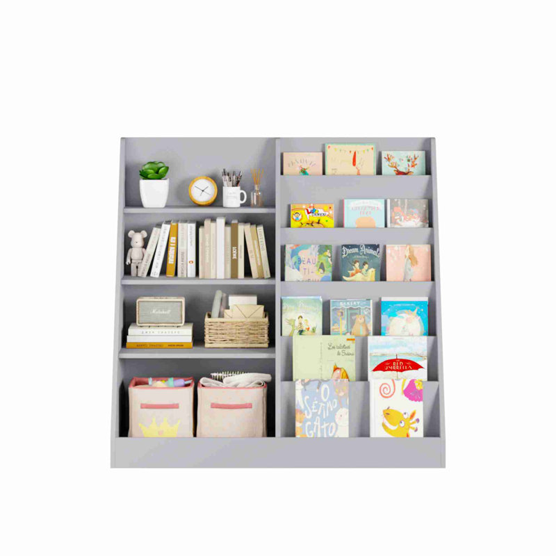 Bookshelf, 4-Tier Wooden Book Shelf for Small Space