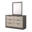 Ensemble de chambre à coucher 3 pièces Visalia - Lit très grand avec commode et miroir-967655046