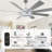 Nimbella 72" Chrome Modern Dimmable Ceiling Fan with Lights and Remote, 6 Speed Reversible DC Motor Ceiling Fan-262357303