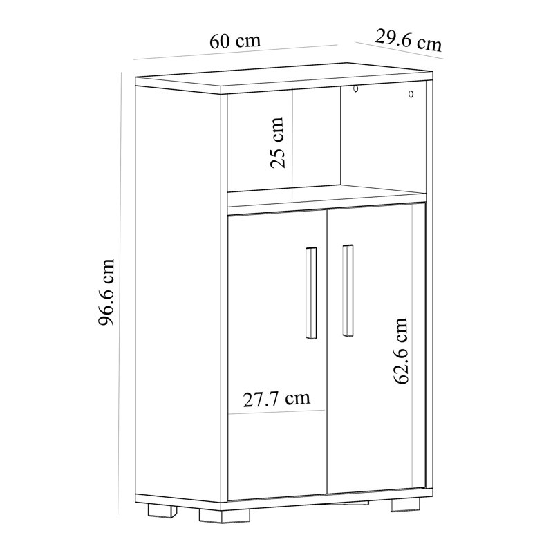 Hazib 2 - Door Standard Accent Cabinet, White