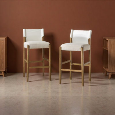 28,5 po, tabouret de bar moderne en bois massif avec coussin en polyester
