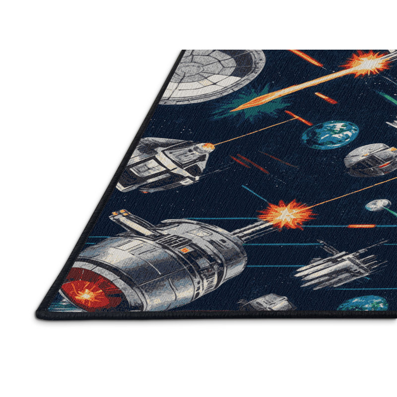 Tapis gris lavable à la machine, Rond 6 pi