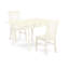 3 Piece Modern Dining Table Set Contains a Rectangle Wooden Table with Dropleaf and 2 Dining Chairs, Linen White-28515783-28515776-28515777