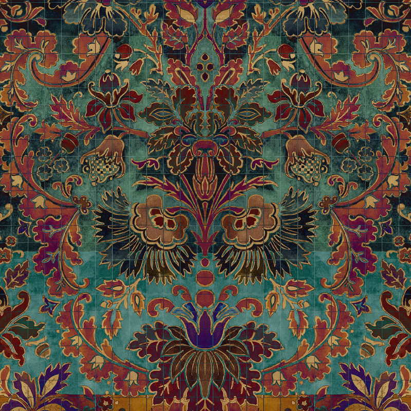 Andastra Wallpaper in Amazonite/Red/Orange/Yellow