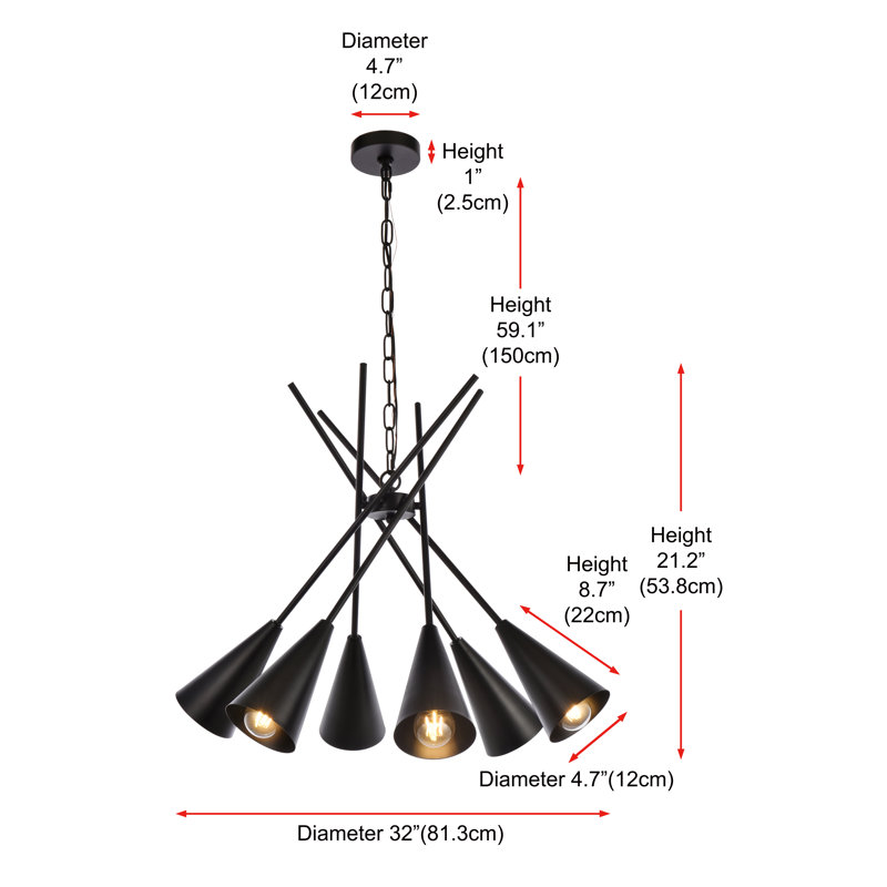 Giambattista Modern Linear Chandelier, Black