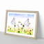 Two Butterflies upon Yellow Flowers in Abstract - Picture Frame Painting Print-55777647-55777646