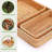 Rattan Serving Tray, Rectangle Basket Set Of 3, Wicker Storage And Organizing Baskets, Natural Decorative Woven Tray For Home Decor, Bathroom, Kitchen Counter