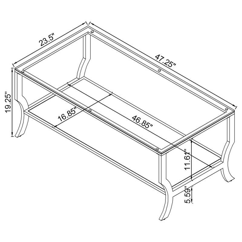 Table basse chromée