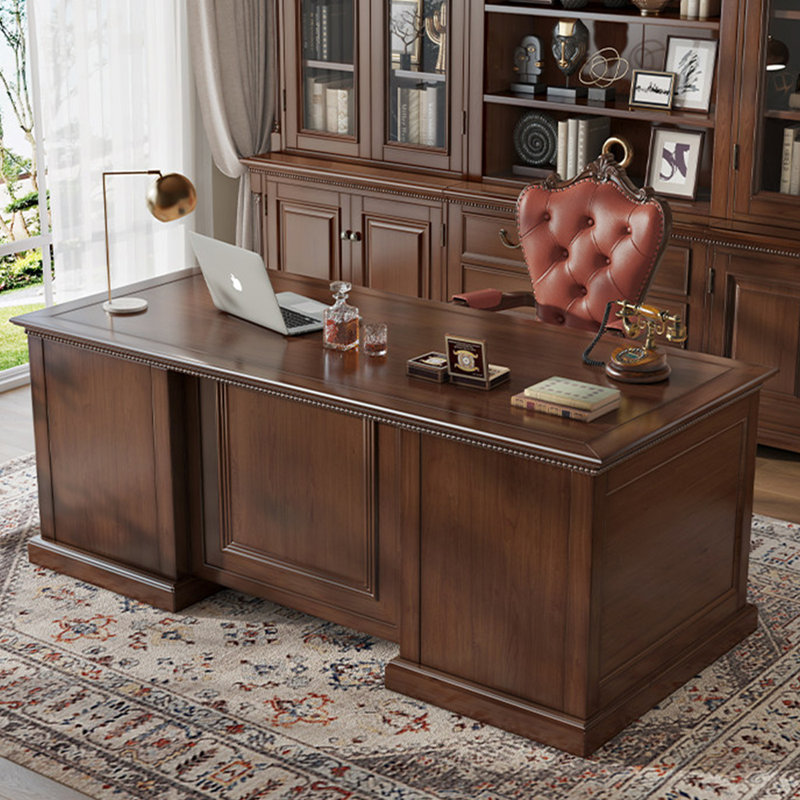 Bureau 70,87 "en bois massif brun américain
