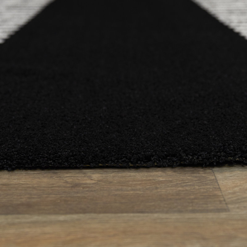 Tapis rayé noir, Rectangle 5 pi 3 po x 7 pi