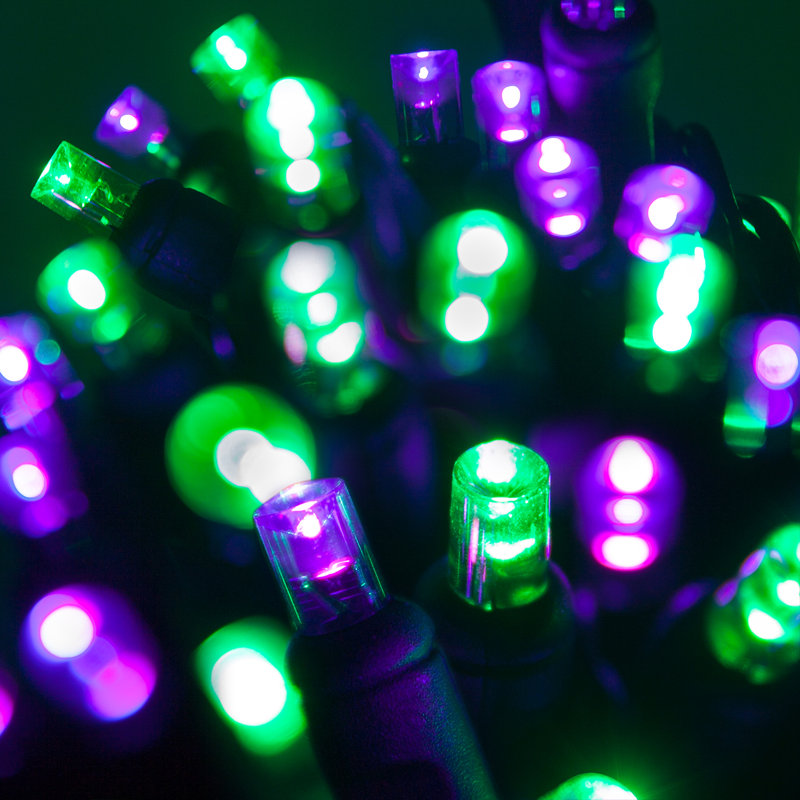 Halloween 70 Light LED String Light, Purple Green