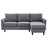 Lyles 83.5" L-shape Sectional Sofa With Armrest And Moveable Ottoman Black Legs Seater For 4-109867527