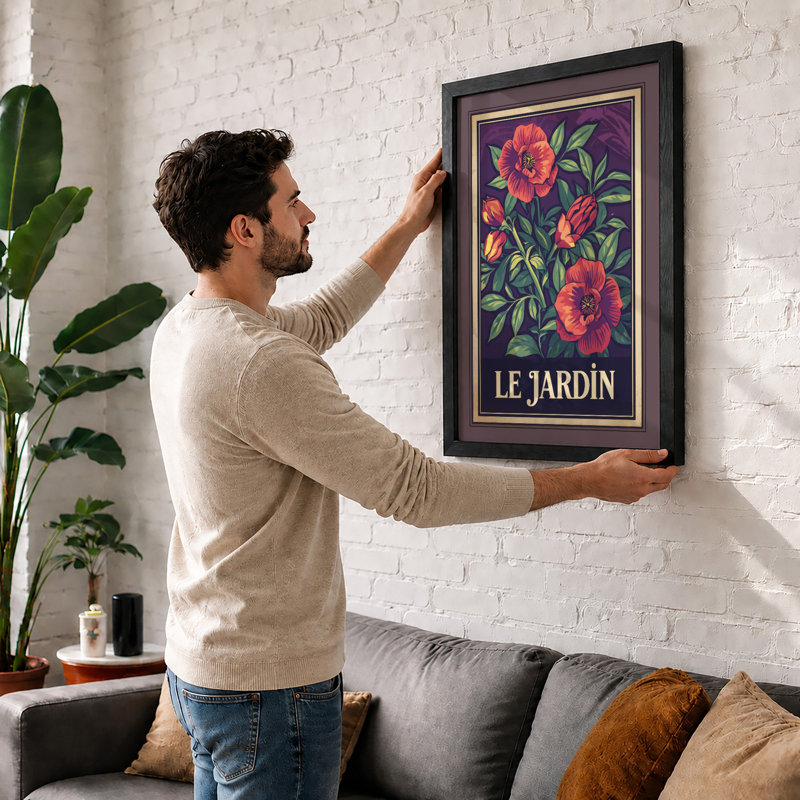 Le Jardin Botanical - Framed Print, A1 - 84.1 x 59.4 cm, Oak