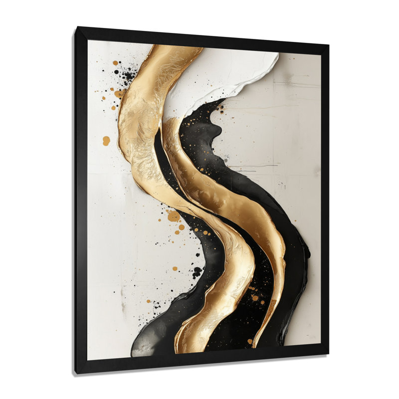 Nyeisha - Abstract Wall Art Prints, Black, 20" H x 12" W, Reproduction encadrée d'une seule photo