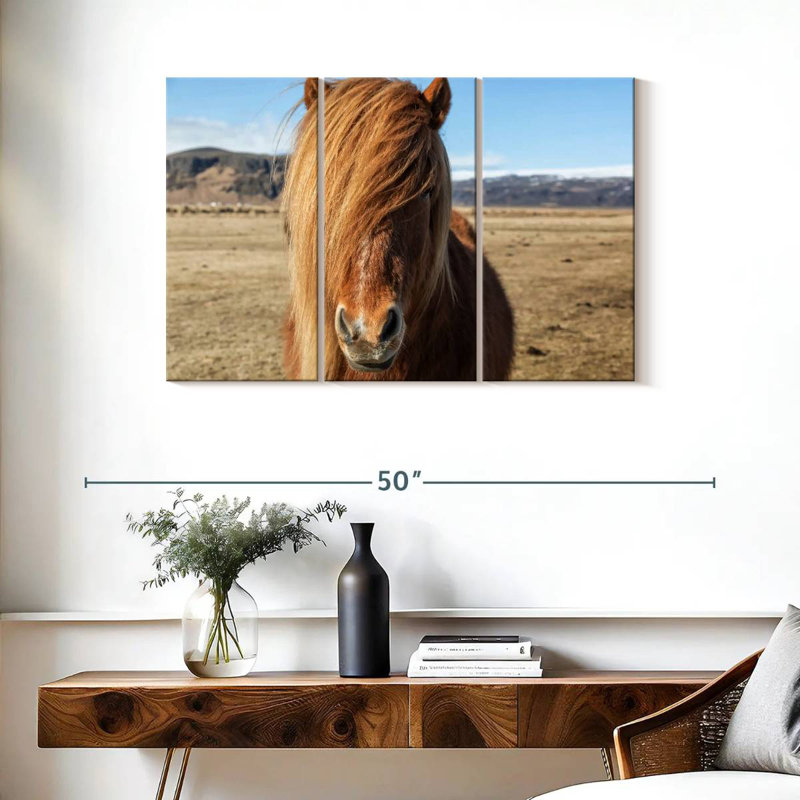 Brampt, chevaux islandais dans la campagne VII, H 24 po x l 38 po