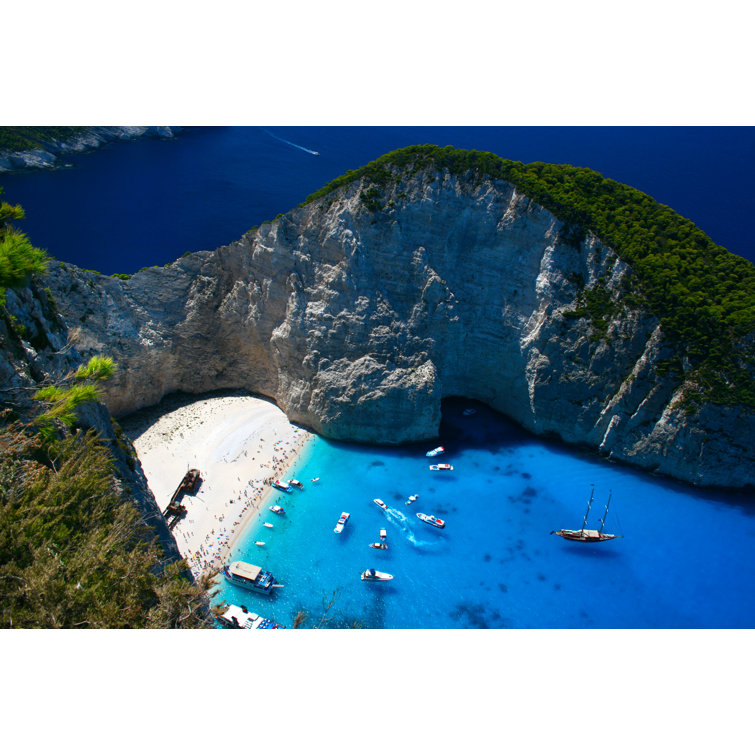 Navagio Beach In Zakynthos by Kellyisp - Wrapped Canvas Print
