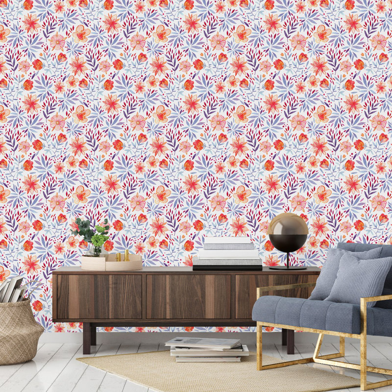 Panneau de papier peint auto-adhésif L 10,4 pi x l 25 po Brightly Floral