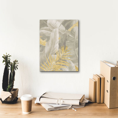 "Epic Graffiti" Palm of the Tropics 1 Neutral Gold "par Danhui Nai, art mural sur toile
