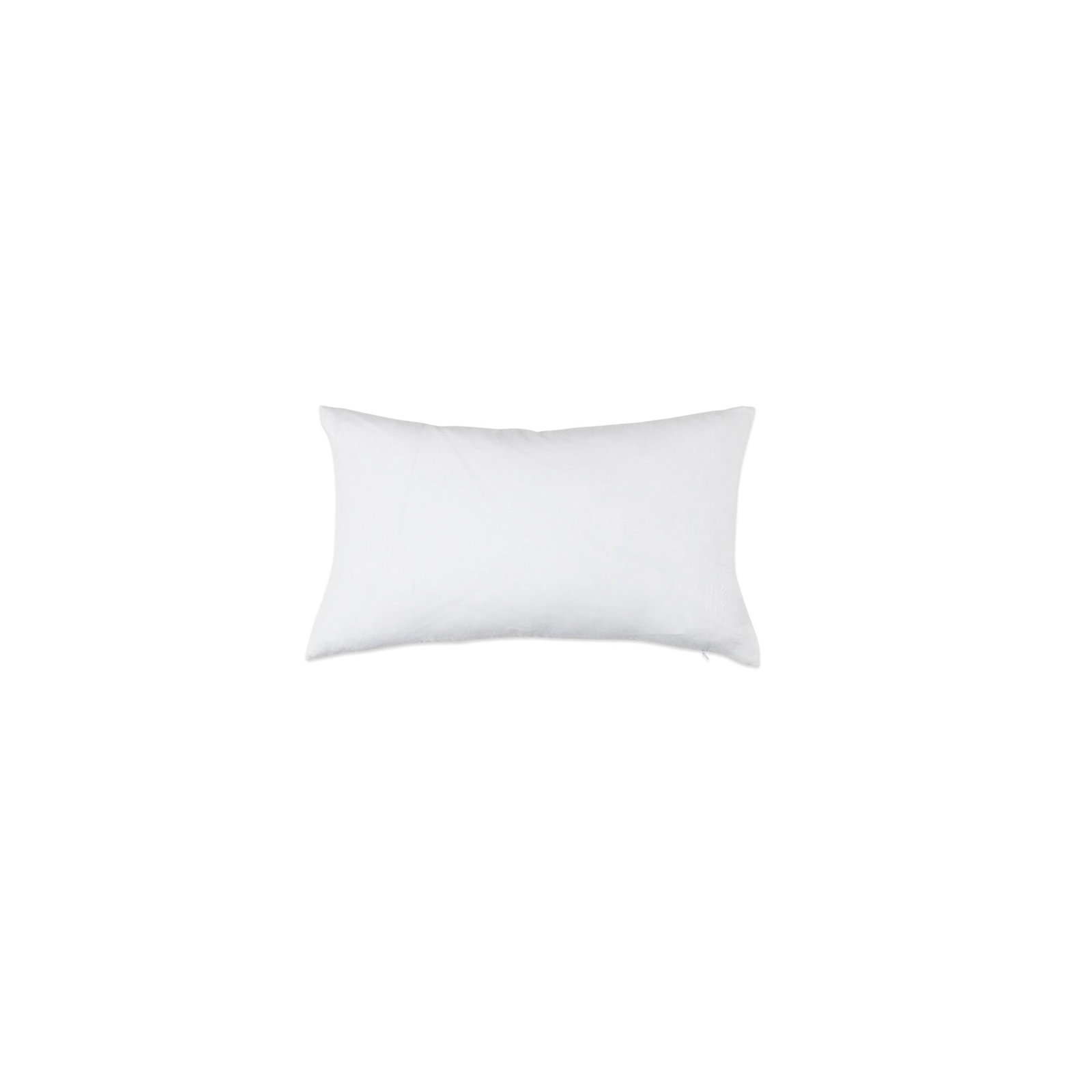 Simple Embroidered Linen Throw Pillow, White, Rectangle 12" H x 22" W