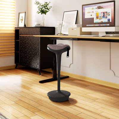 Tabouret réglable sans dossier, tabouret réglable, brun