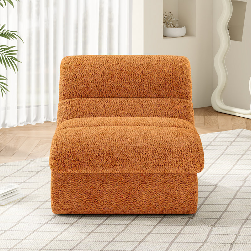 Chaise d'appoint rembourrée, Orange