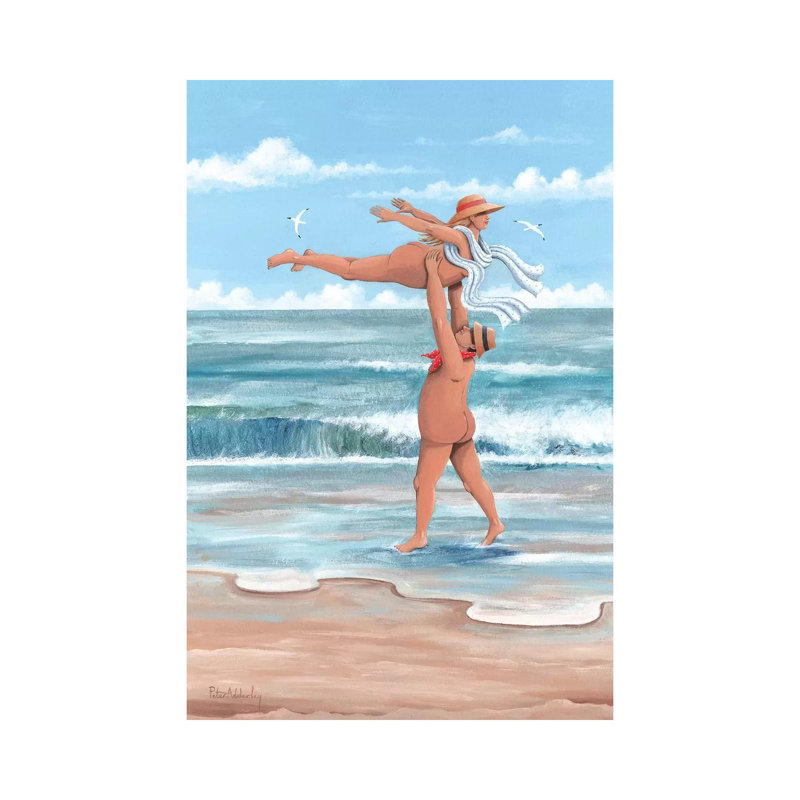 «Don't Drop Me Now» par Peter adderley - peinture sur toile tendue, H 26 po x l 18 po x 1,5 po