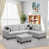 White Grey Linen