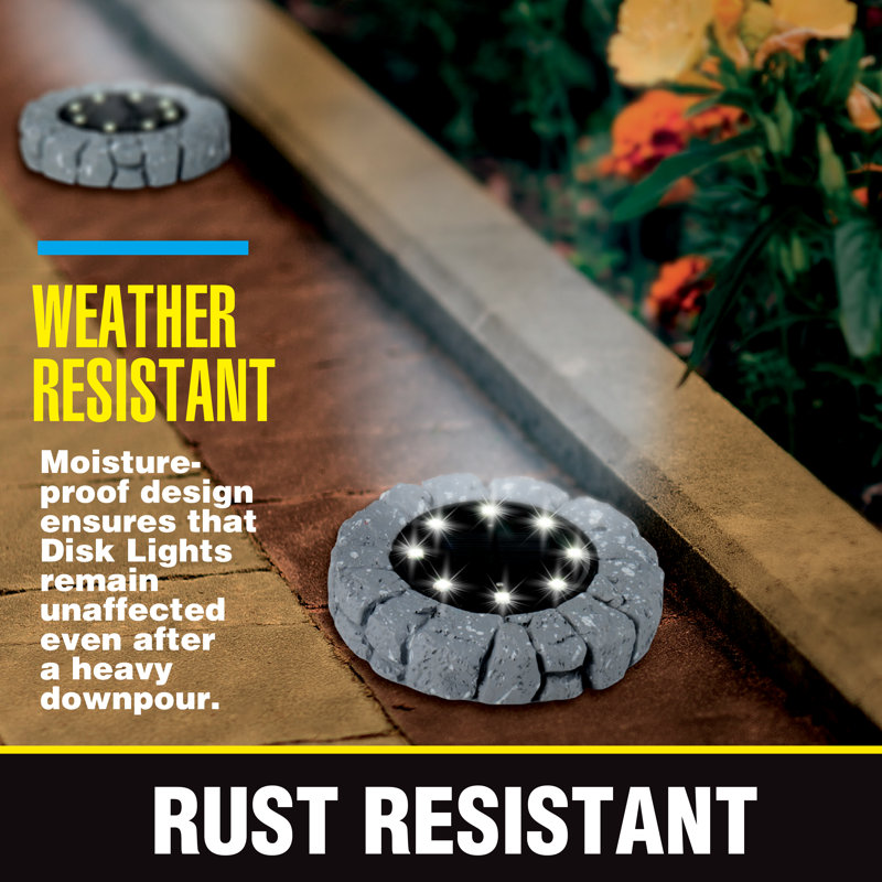 Stone Low Voltage Solar Powered Integrated LED Pathway Light Pack