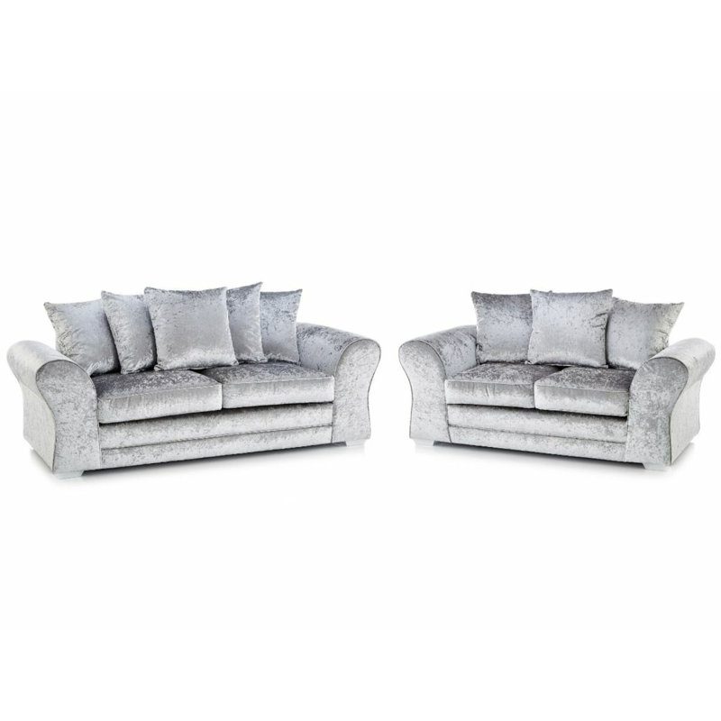 Padilla 2 Piece Sofa Set, Silver