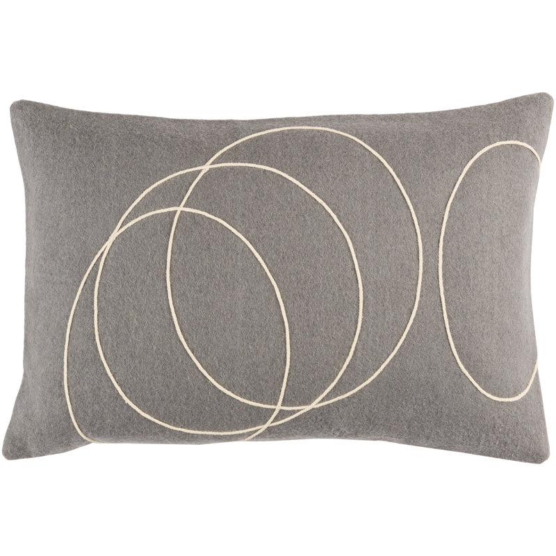 Coussin en laine Bold, 18 po x 18 po, Mauve / crème, Housse de coussin seulement - sans insert