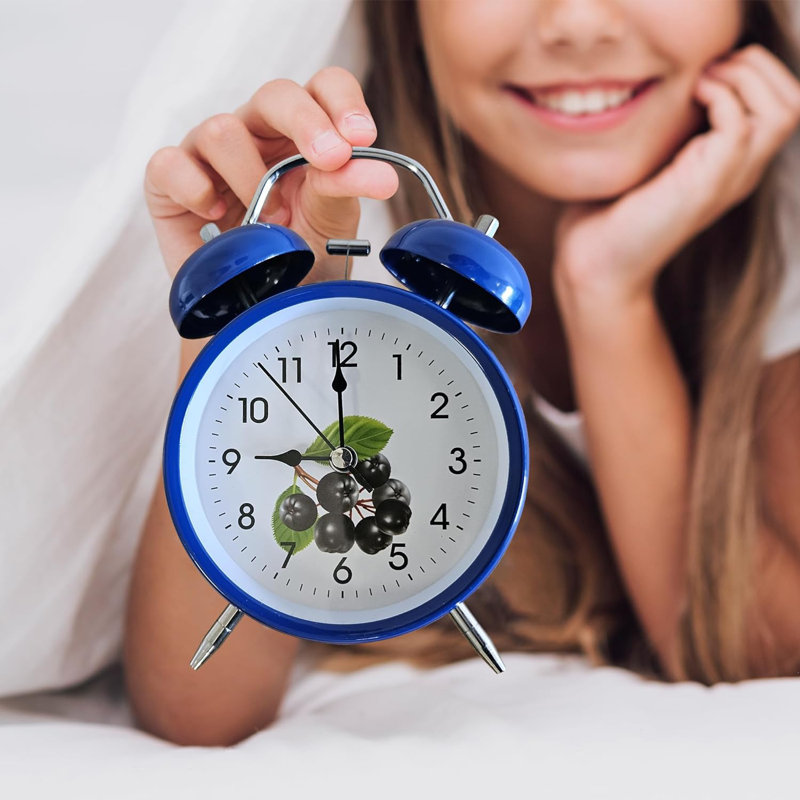 Quartz Movement / Crystal Alarm Tabletop Clock Blue
