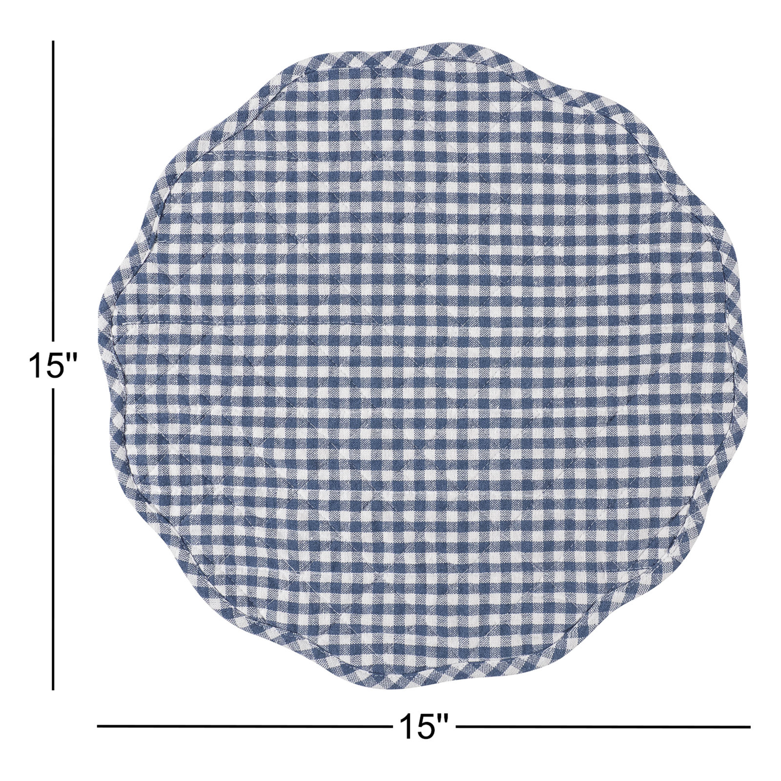 Quilted Cotton Placemat, Navy