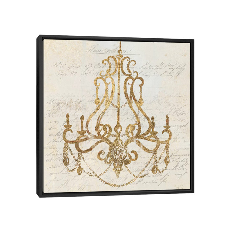 « golden lustre i », impression sur toile, H 18 po x l 18 po x P 1,5 po, Toile avec cadre noir, Pas de tapis