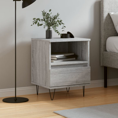 Ebenier 40cm W Manufactured Wood Bedside Table