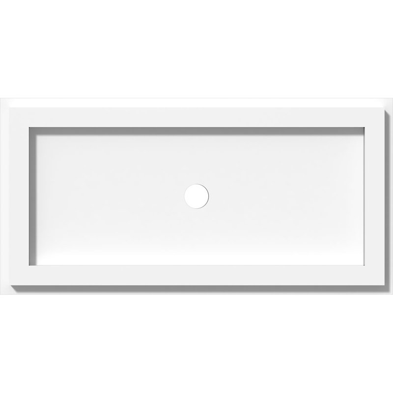 16"W x 8"H x 1"ID x 5 1/2"C x 1"P Rectangle Architectural Grade PVC Contemporary Ceiling Medallion, 1" H x 16" W x 8" D
