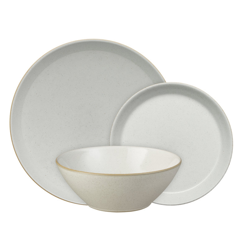 Denby Impression 12 Piece Dinnerware Set, Service for 4, Cream