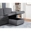 Canapé-lit modulaire en tissu gris foncé Emmy