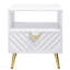 Table de bout blanche brillante avec tablette