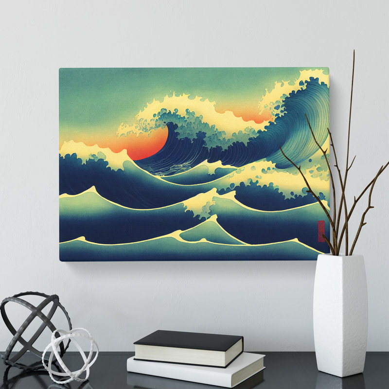 Japanese Waves Crashing Vol.1 - Wrapped Canvas, 35cm H x 50cm W x 3cm D