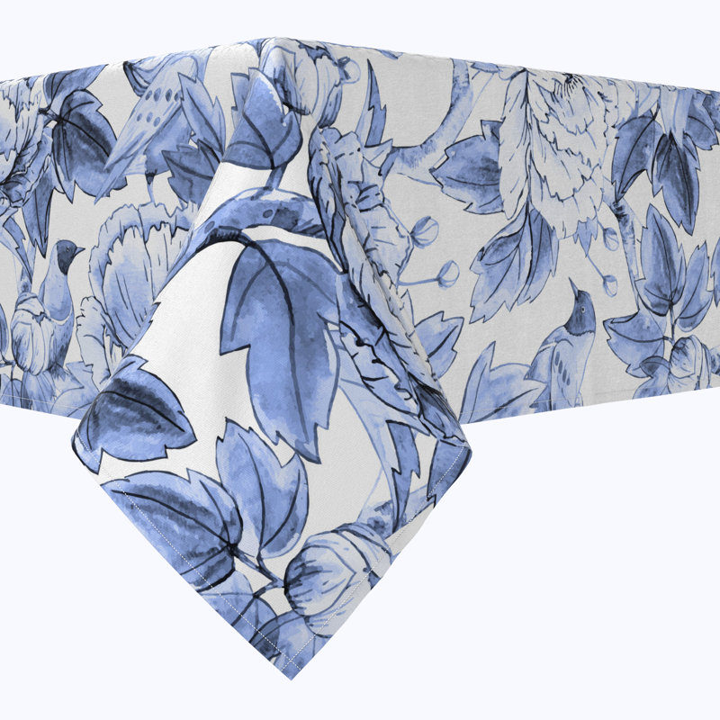 Rectangular Tablecloth, 100% Cotton, Floral 225, 104" x 52"