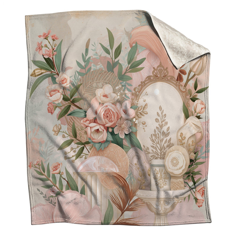 Couvertures élégantes à arrangement floral, L 60 po x H 80 po