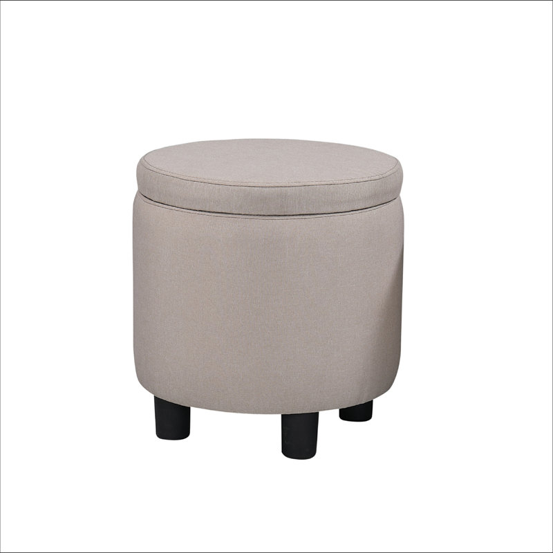 Banc de rangement rembourré en tissu Jamesena, Beige