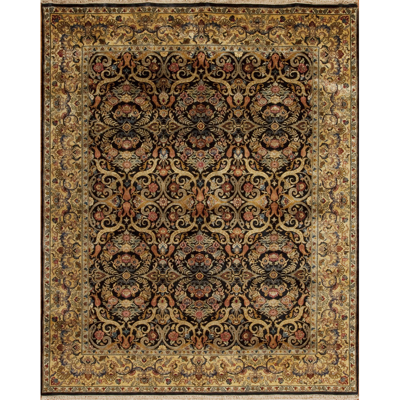Golden Age Hand Knotted Wool Area Rug, Rectangle 9' x 12'