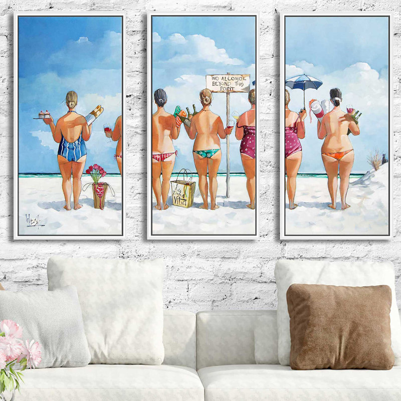 «No Al alcool Beyond This Point II» par Ronald West, reproduction de 3 pièces sur toile flottante