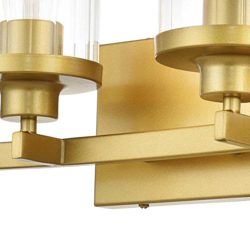 Éclairage pour meuble-lavabo à intensité variable Dariela, Laiton, H 10 po x l 25 po x P 25 po, Quatre lumières