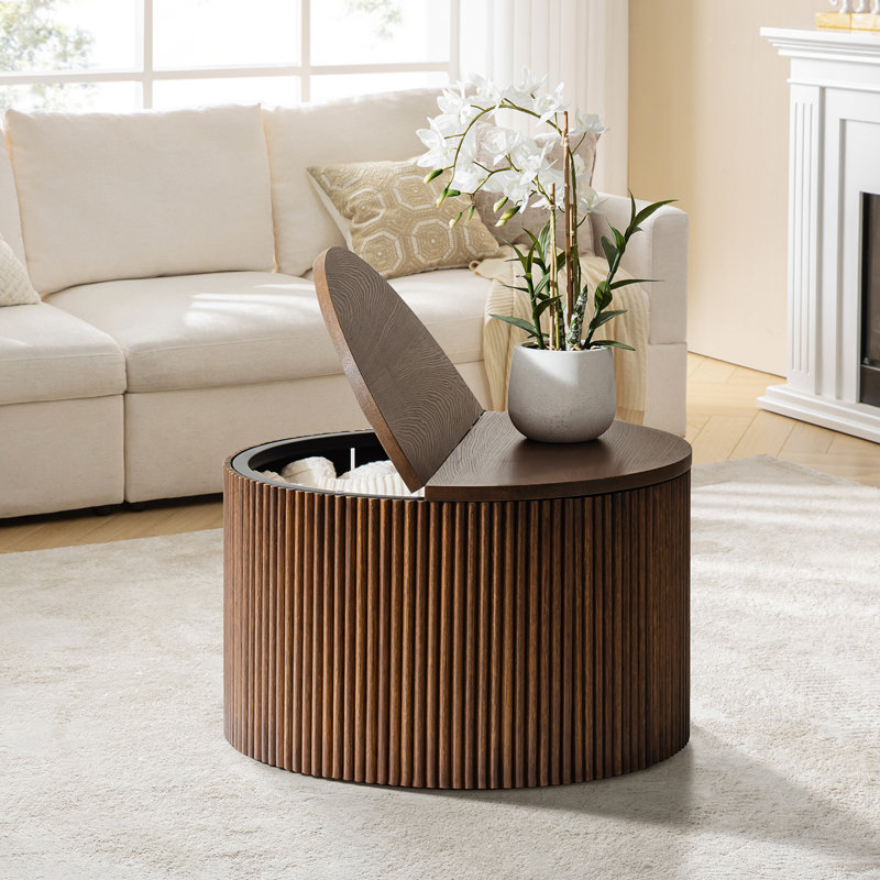 Table basse Jadida, H 14,75 po x L 23,75 po x l 23,75 po, Noyer